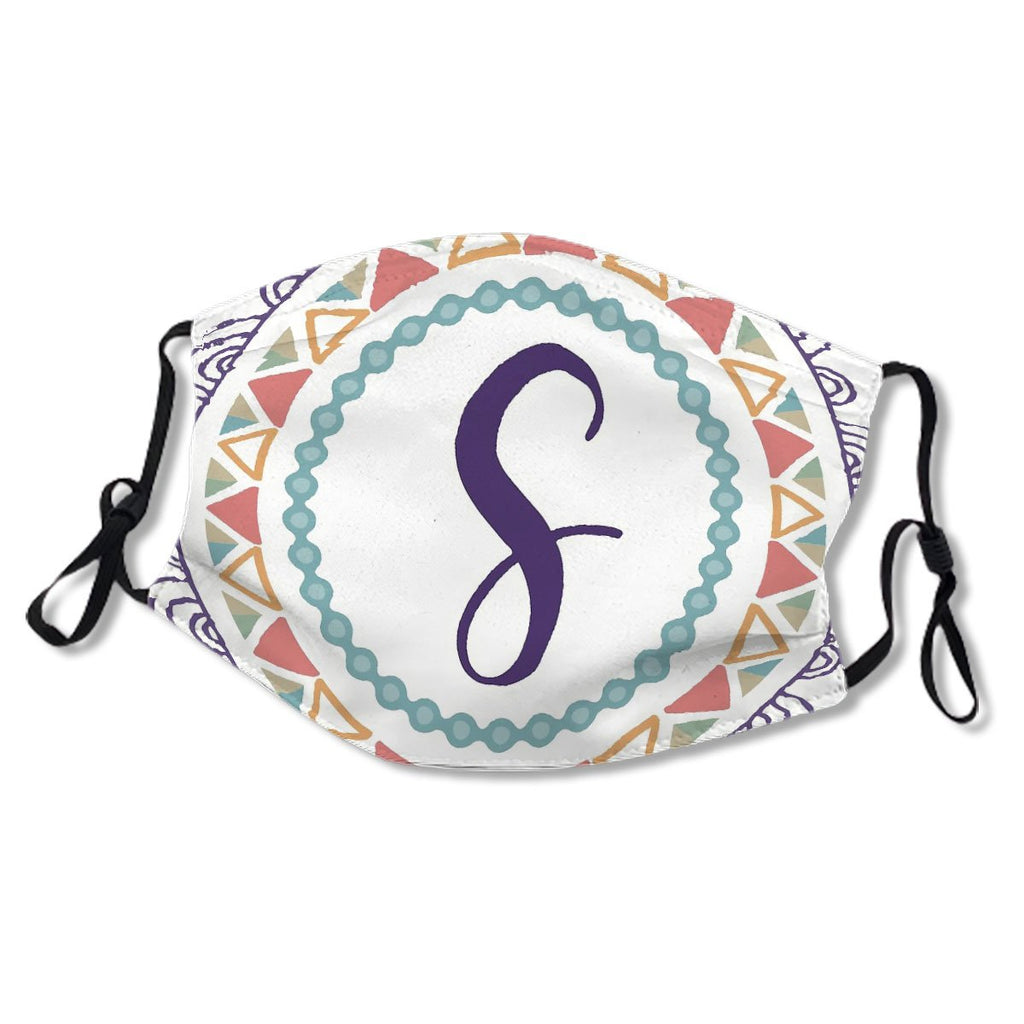 Monogram Letter S Bohemian Design Mask No.IN5PBZ