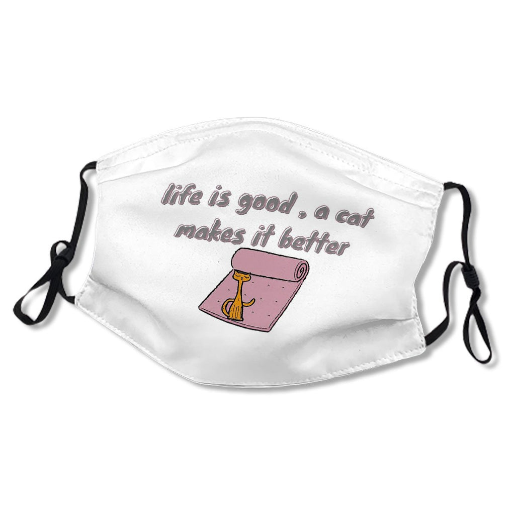 Life Is Good A Cats Makes It Better T-shirt Essential Kid/Adult Mask No.INCMOA
