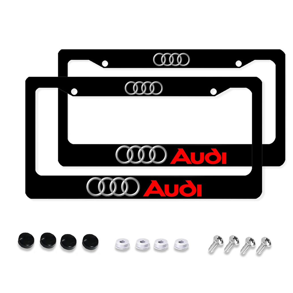 Aluminum License Plate Frame, 2Pcs 2 Holes Black License Plate Covers No.IQ8CZN