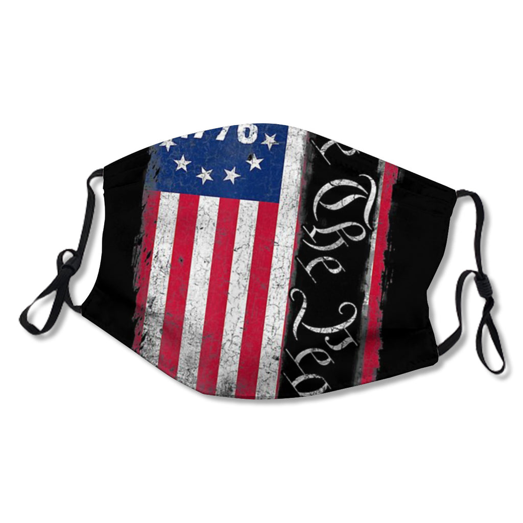 Adjustable ear straps, washable, internal nose clip, American flag mask No.J2DHFK