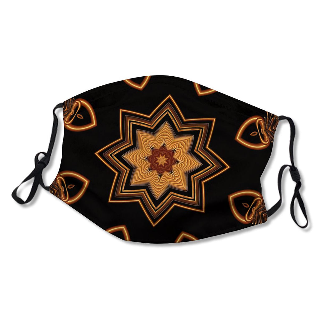 black and copper star kaleidoscope Mask NO.J2JWRQ