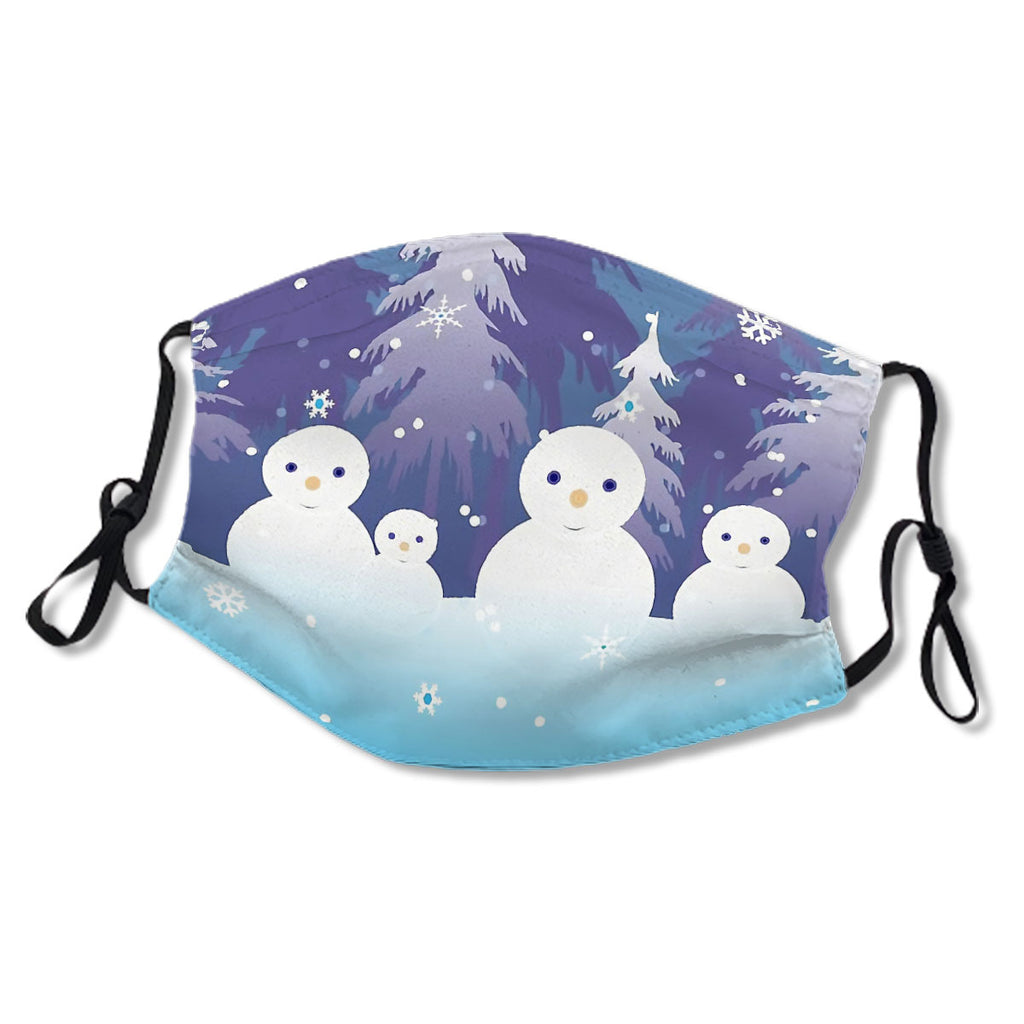 Wintry Forest | Snowdrift Snowmen Mask No.JAHXAS
