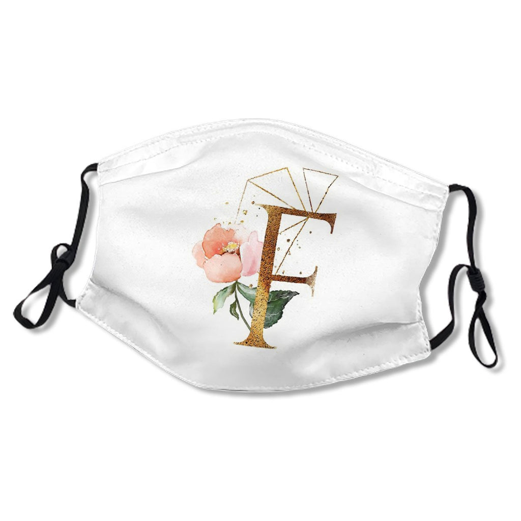 Floral Geometric Polygon Monogram F Mask No.JD2PQS