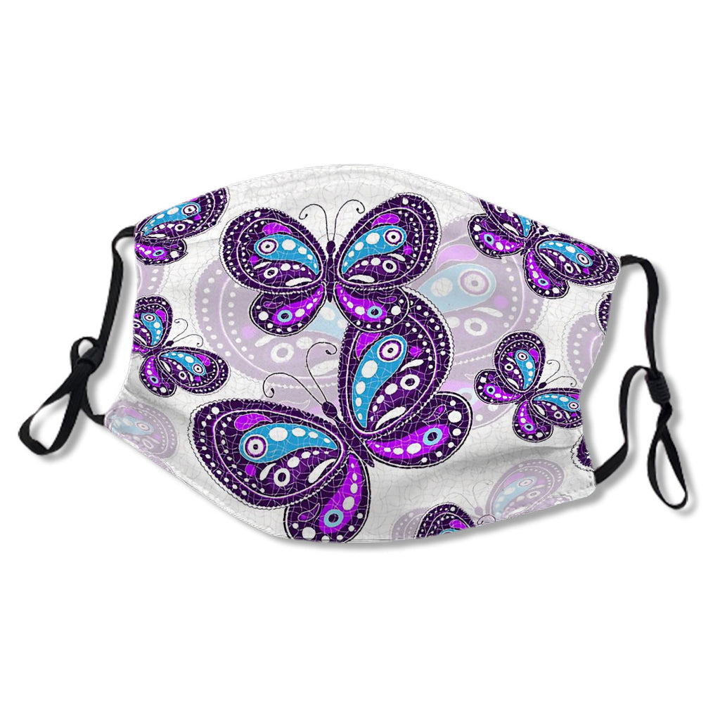 Purple Butterfly Bustle Mask No.JJWCFF