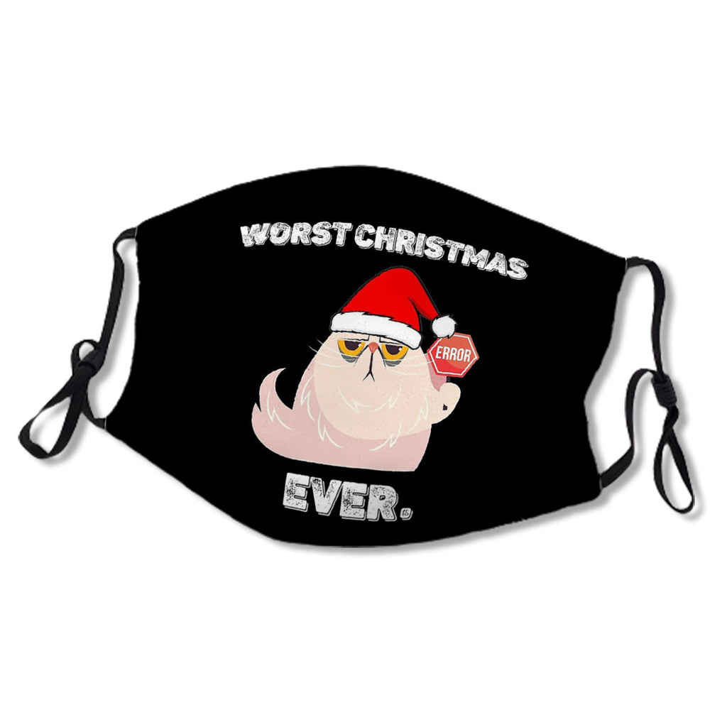 Christmas Cat Funny Santa Hat Worst Christmas Ever No.JKN67B