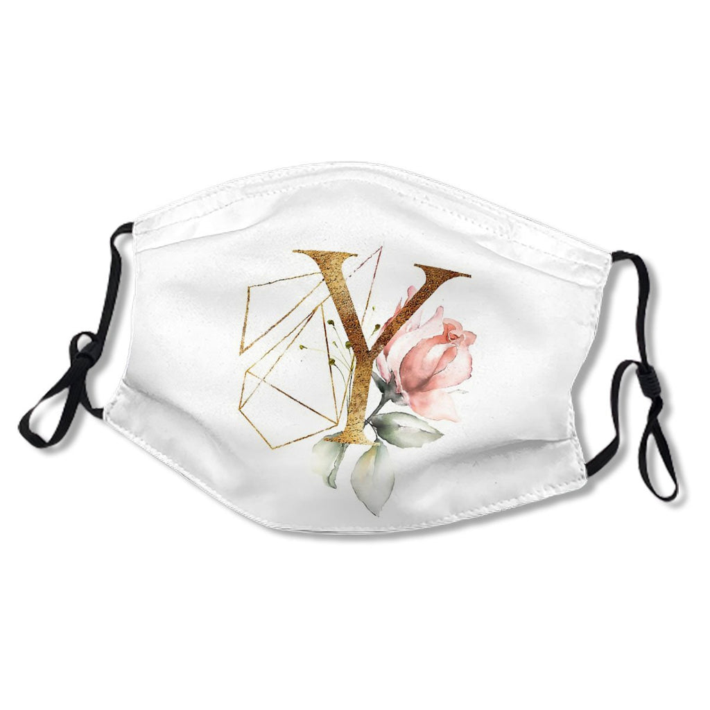 Floral Geometric Polygon Monogram Y Mask No.JKTX3A