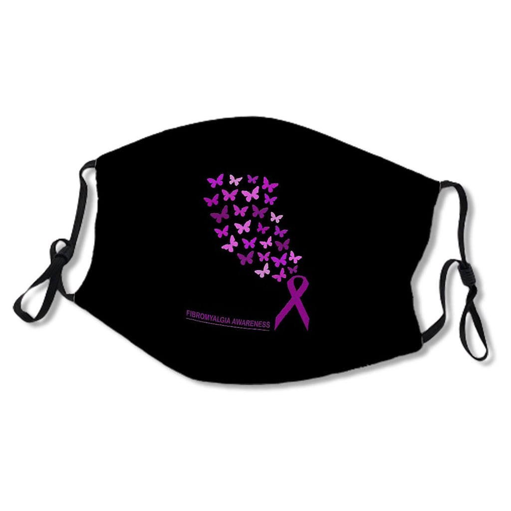 Fibromyalgia Awareness Purple Ribbon with Butterflies Flying - 2 No.JPODUI