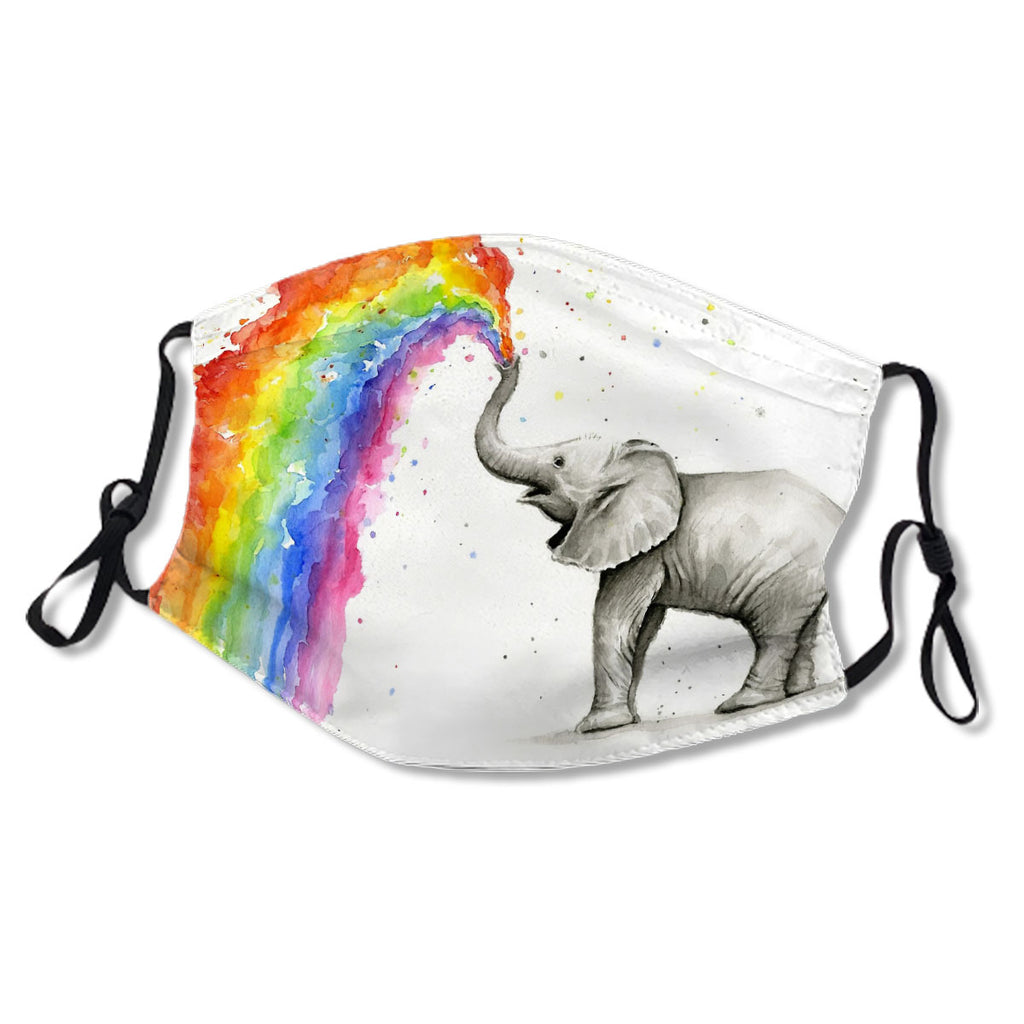 Baby Elephant Spraying Rainbow Mask No.JRT6JP