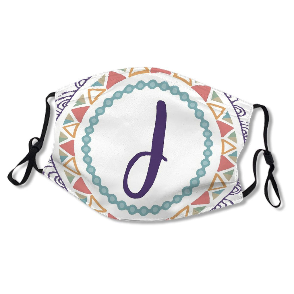 Monogram Letter J Bohemian Design Mask No.K3V8WE