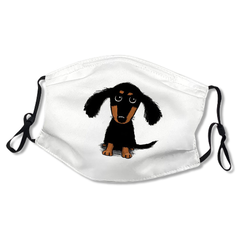 Longhaired Dachshund Black and Tan Puppy Dog Mask No.K5OCNX