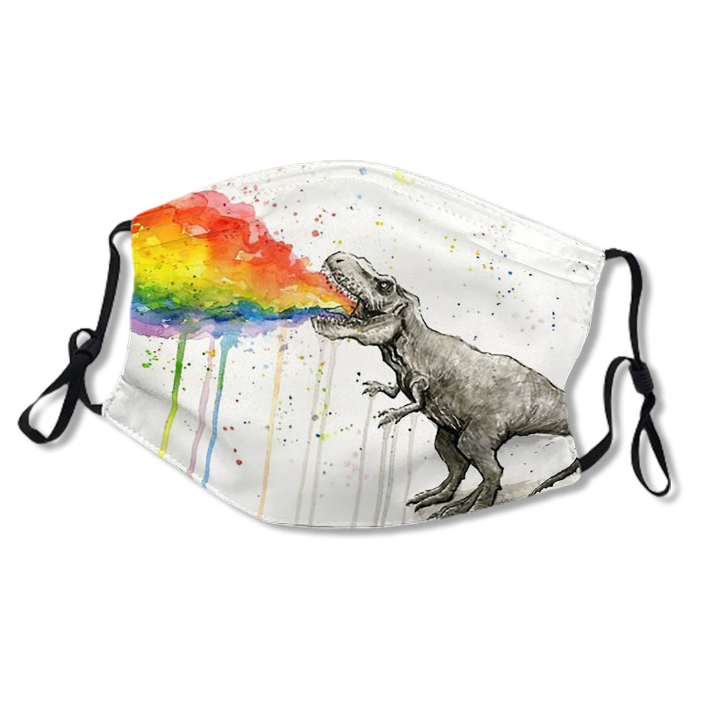 Rex Dinosaur Puke Rainbow Mask No.KDK3E2