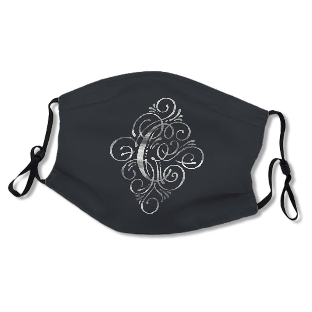 Monogram Silver Calligraphy Letter C Mask No.KRIAFN