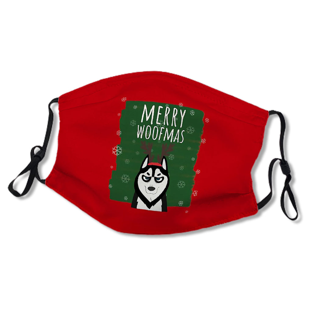 Merry Woofmas Christmas Festive Antlers Husky Red No.L6GUYQ