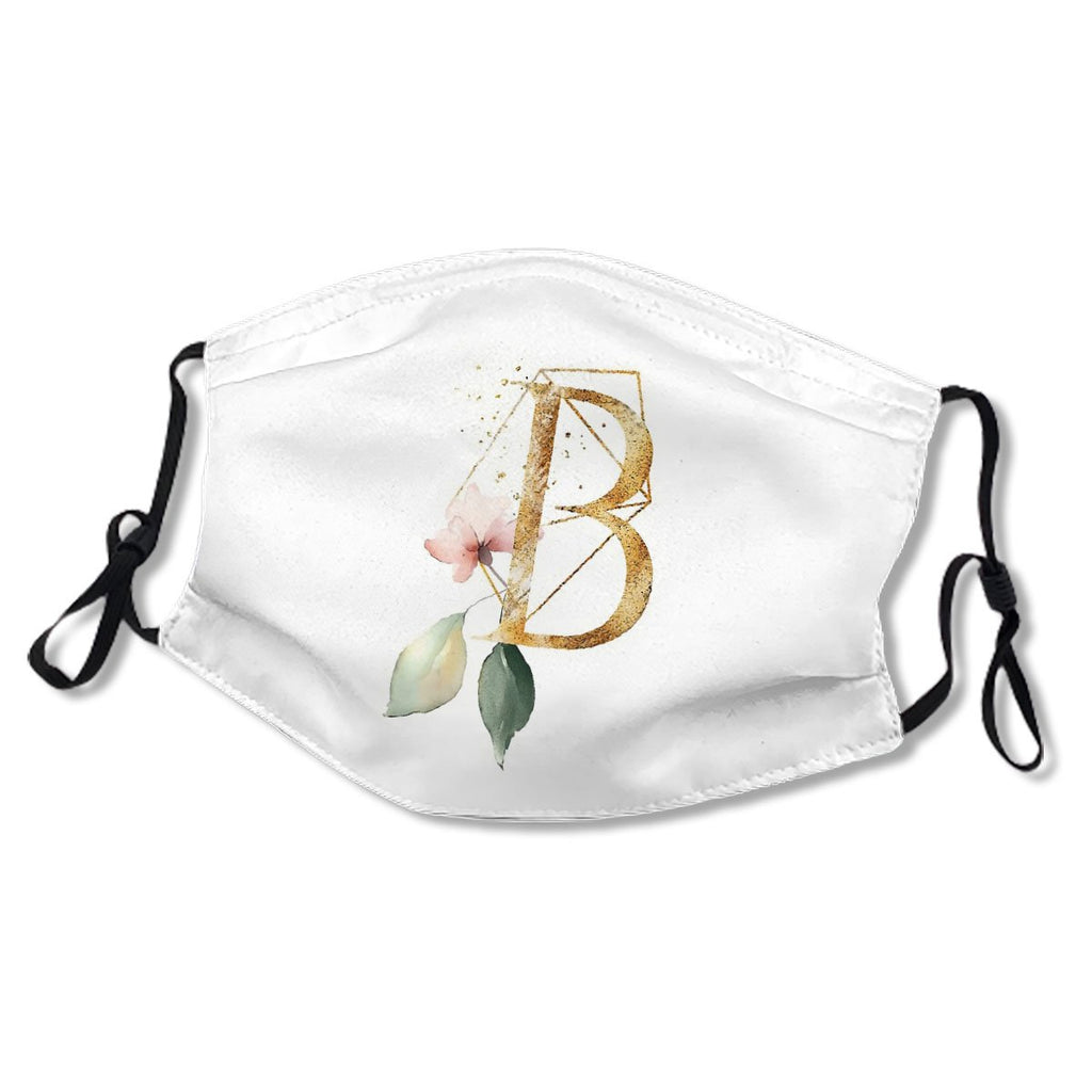 Floral Geometric Polygon Monogram B Mask No.LLCNR2