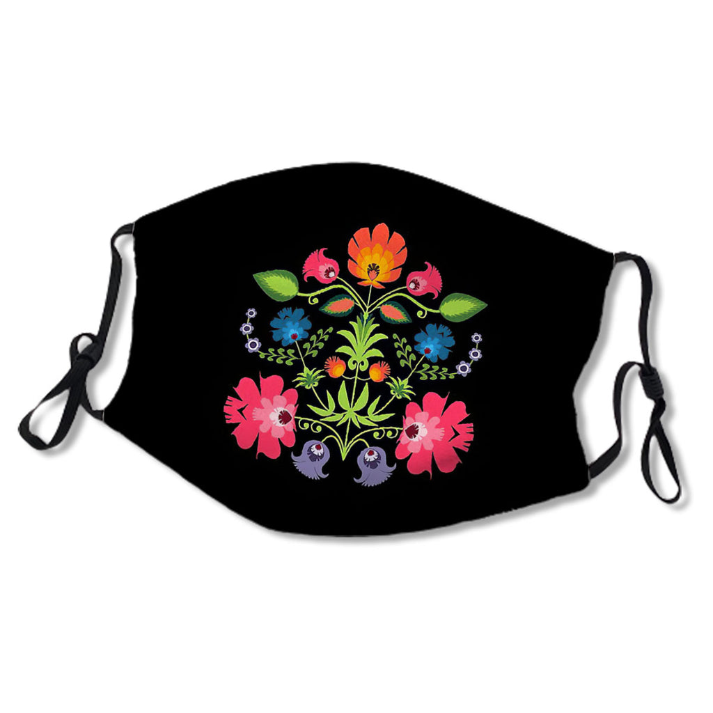 Polish Folk Flowers on Black No.LOL6S8