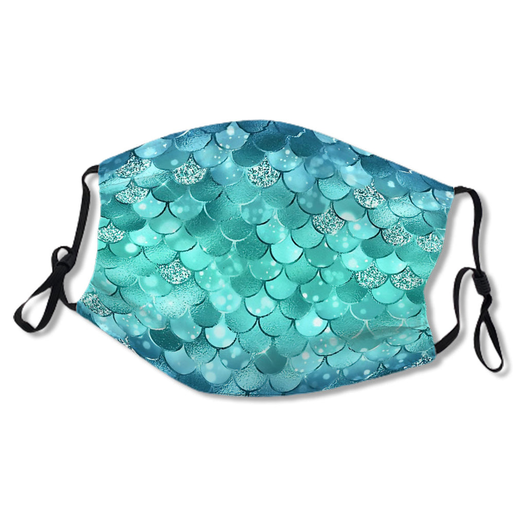 Blue and Green Metallic Mermaid Scale Pattern No. LQMRS3