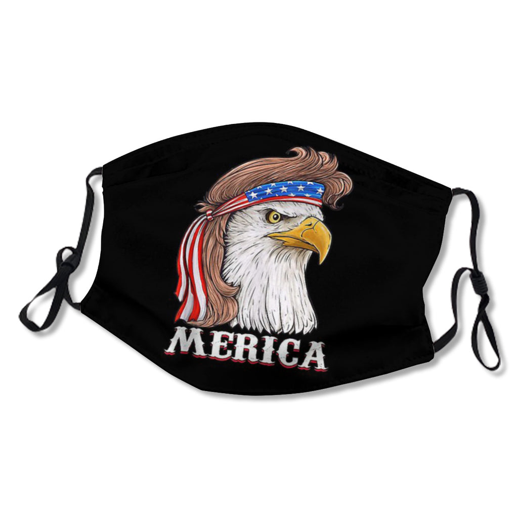 Adjustable ear straps, washable, internal nose clip, American flag mask No.LX5A6Y