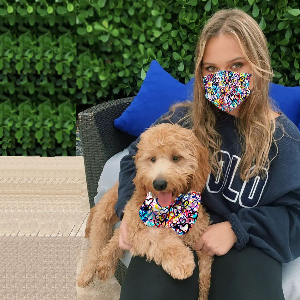 Mask + Dog scarf, print, adjustable, washable NO.M289XY