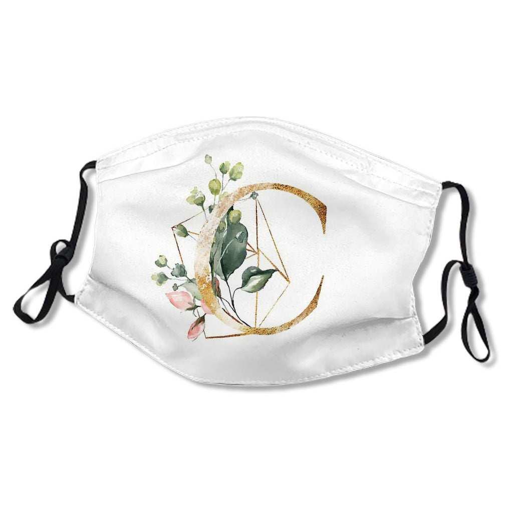 Floral Geometric Polygon Monogram C Mask No.M5CONY