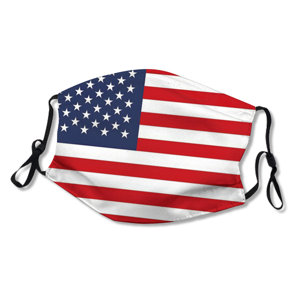 Adjustable ear straps, washable, internal nose clip, American flag mask No.M63PPV