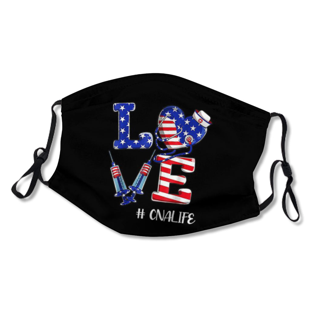 Adjustable ear straps, washable, internal nose clip, American flag mask No.MLNNNK