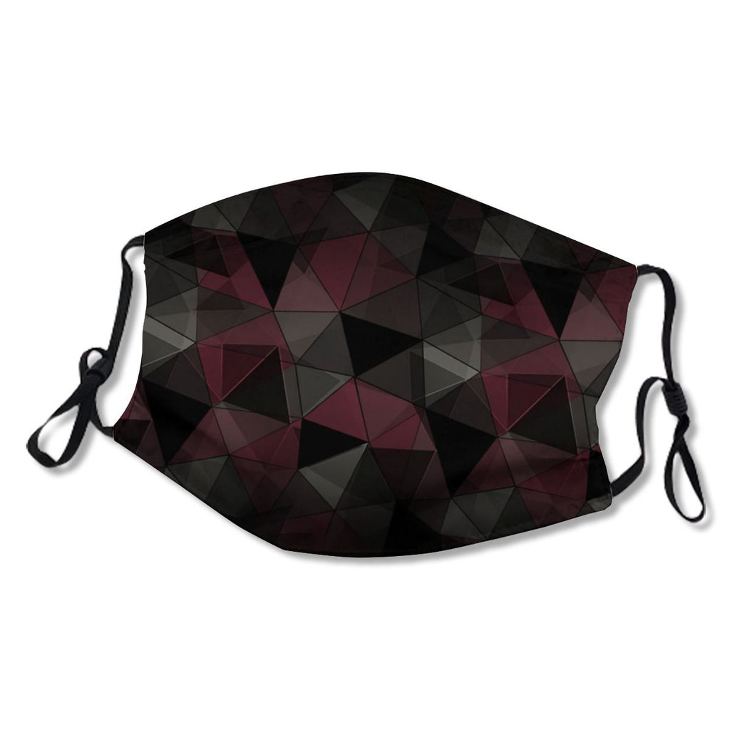 Abstract geometric pattern. Red, black, grey triangles. Mask NO.MP8IDQ