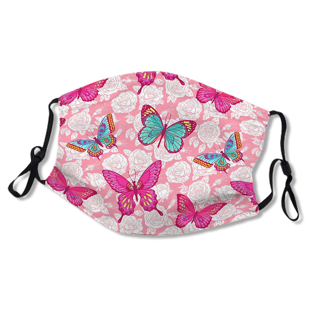 Butterflies and roses pink pattern No.MQ7UDV