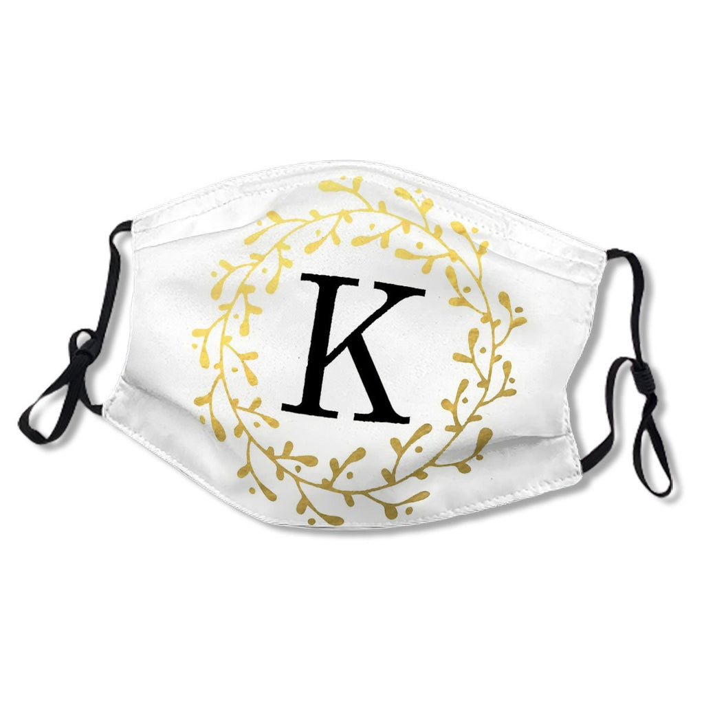 Monogram Letter K Black and Gold Design Mask No.MYTOYM