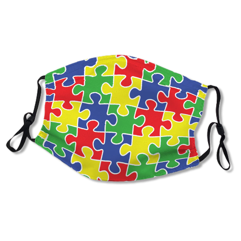 Cute Rainbow Autism Puzzle Pieces Pattern No.MZZ8MB