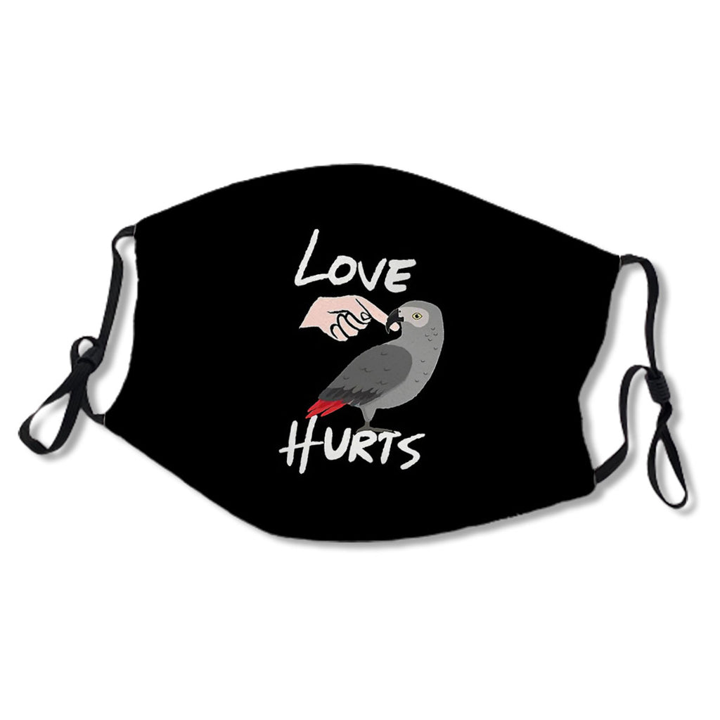 Love Hurts African Grey Parrot graphic for Valentine's Day No.N3VTDL