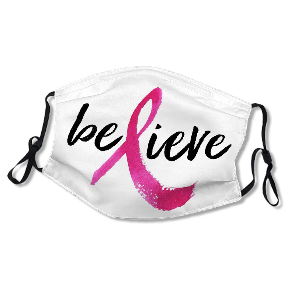 Believe Pink Ribbon Breast Cancer Warrior Support White Cotton NO. ND8LYB