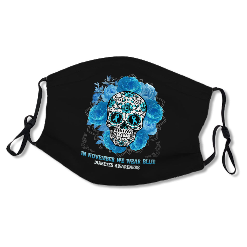 In November We wear Blue Sugar Skull Diabetes Awar No.NX9SEX