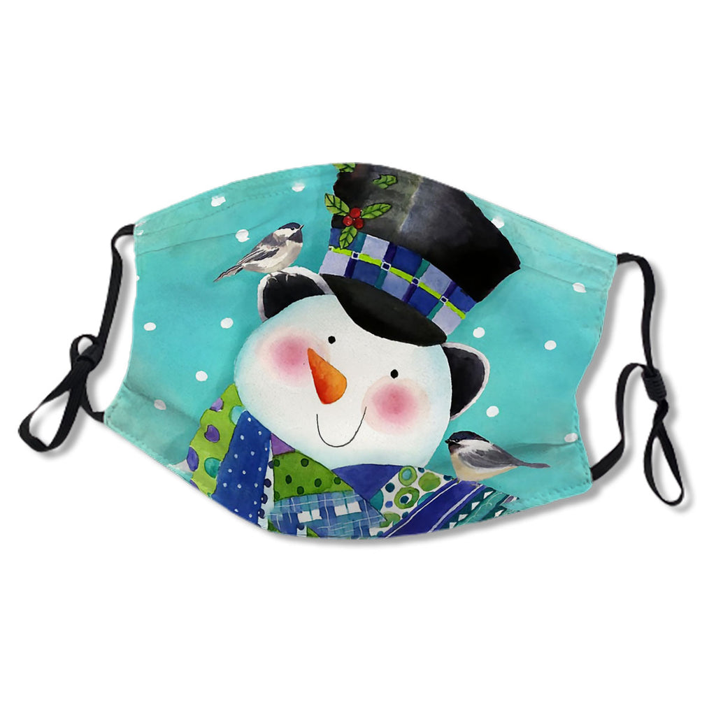 Snowman winter with chickadees No.NZNL3K
