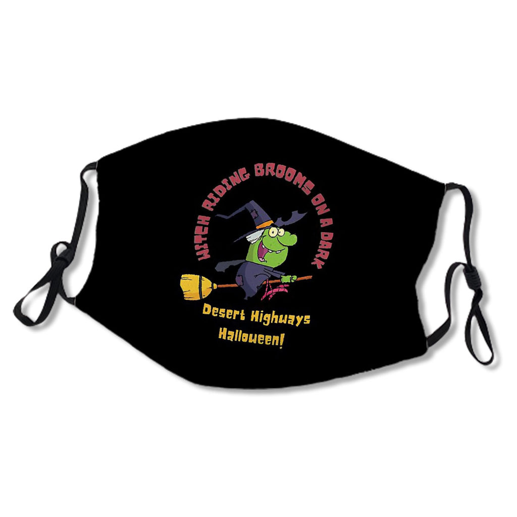 Witch Riding Brooms On A Dark Desert Highways Halloween Mask No.O4N9Kn