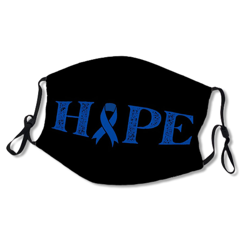 Hope Text Blue Awareness Ribbon Design No.O54CCP