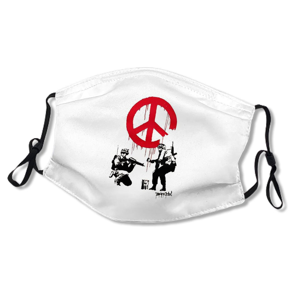 BANKSY Soldiers Paint Peace Sign Kids/Adult Mask No.OKDV7T
