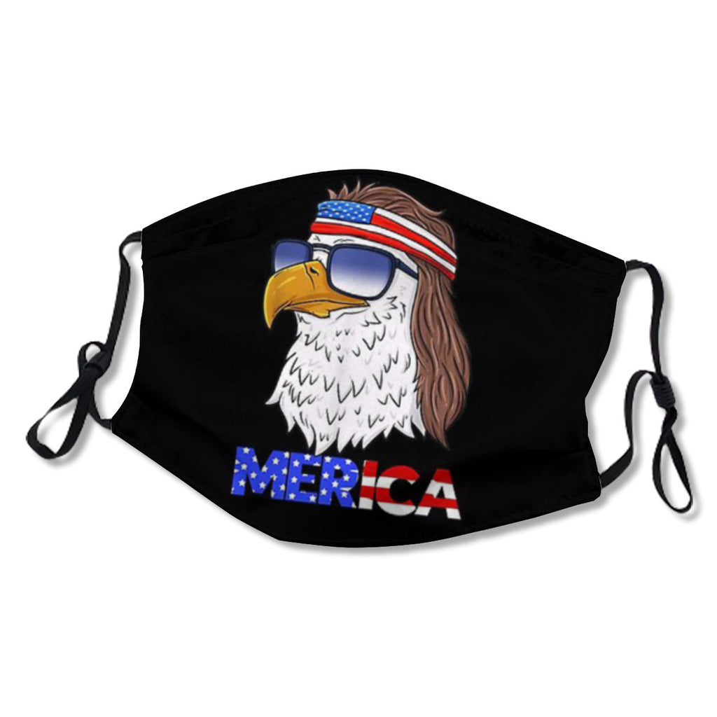 Adjustable ear straps, washable, internal nose clip, American flag mask No.OV4HBW