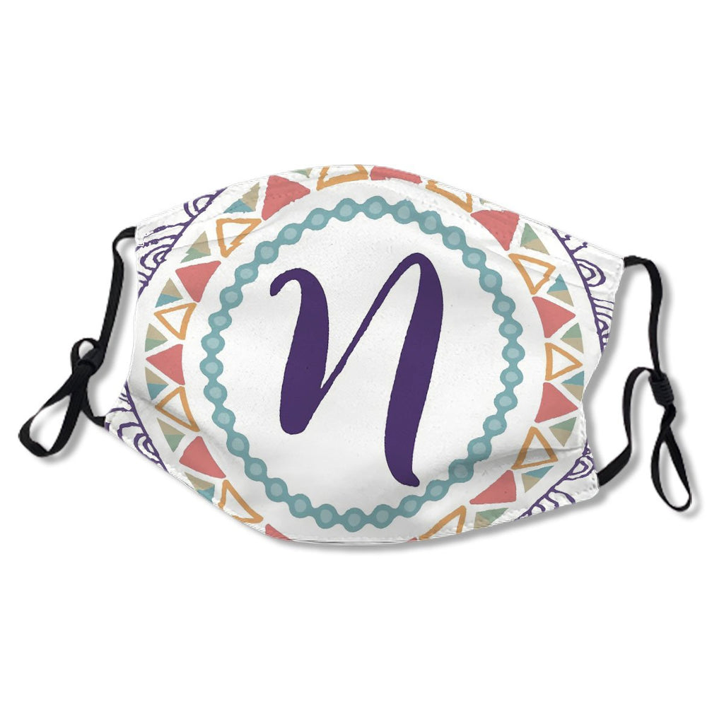 Monogram Letter N Bohemian Design Mask No.OVJC2K