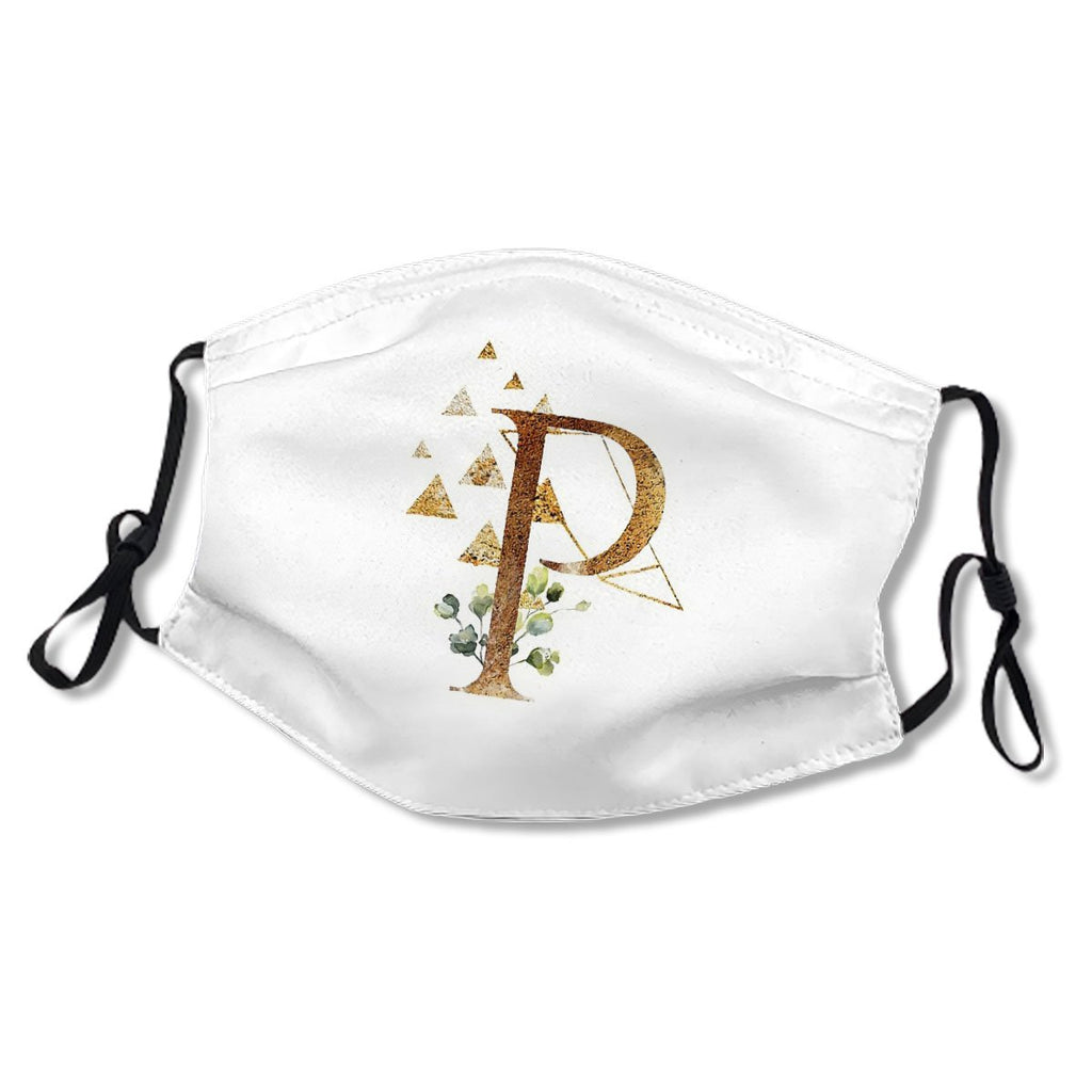 Floral Geometric Polygon Monogram P Mask No.P73OPS