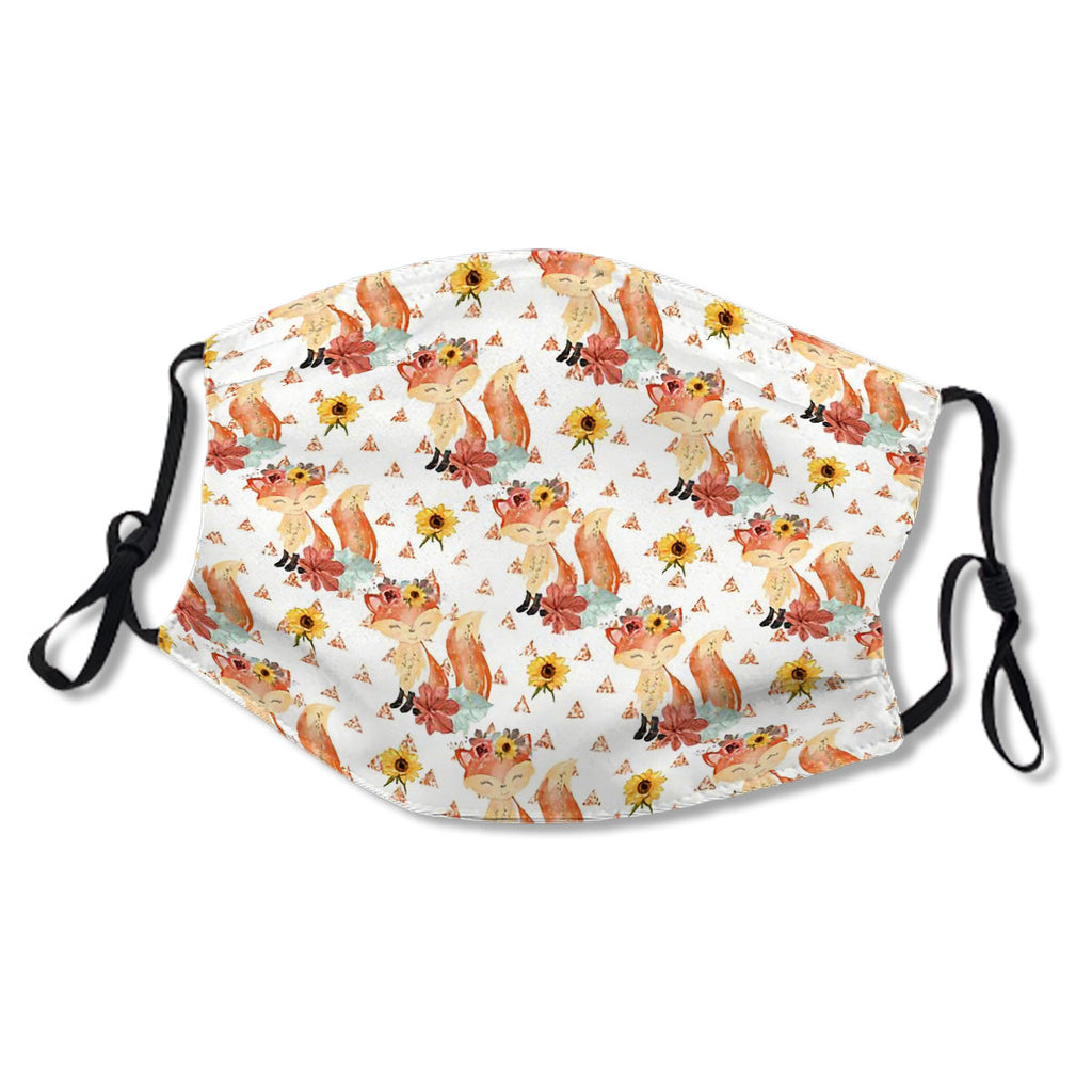 Sparkly Kawaii Fox Floral Mask No.PCLYB9