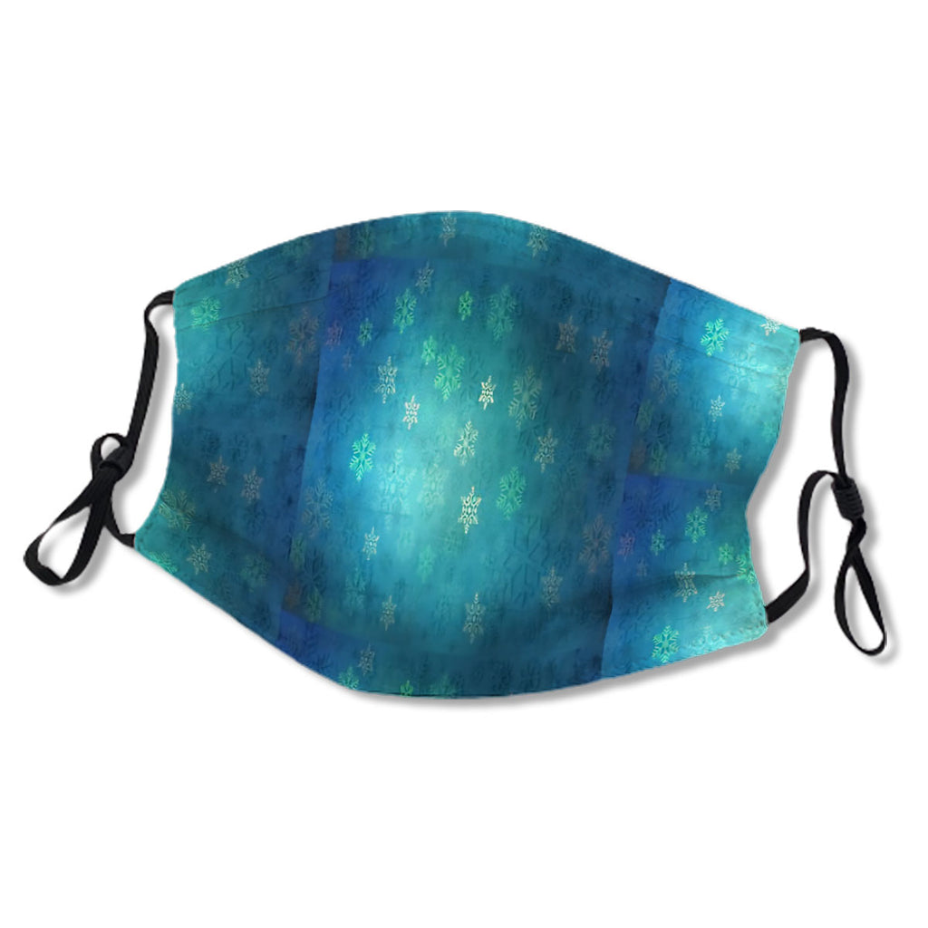 Christmas Blu Snowflakes Art Pattern Mask No.PGZUFO