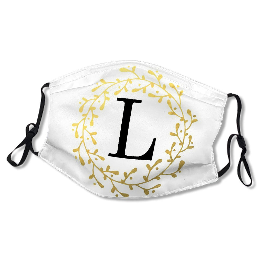 Monogram Letter L Black and Gold Design Mask No.PM7VN7