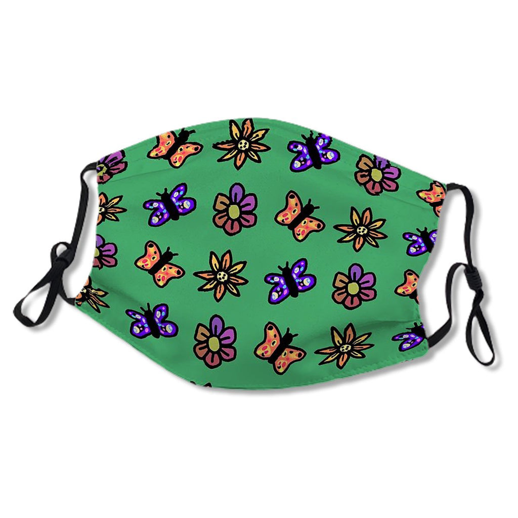 Flora x Butterflies Emojis Kids/Adult Mask No.PS52JW