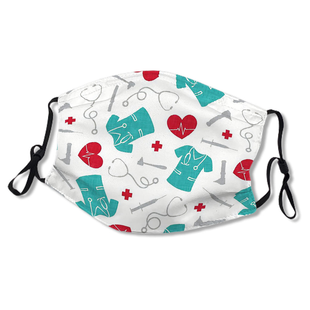 Nursing Fabric - Red and Teal on White No.PVWITB