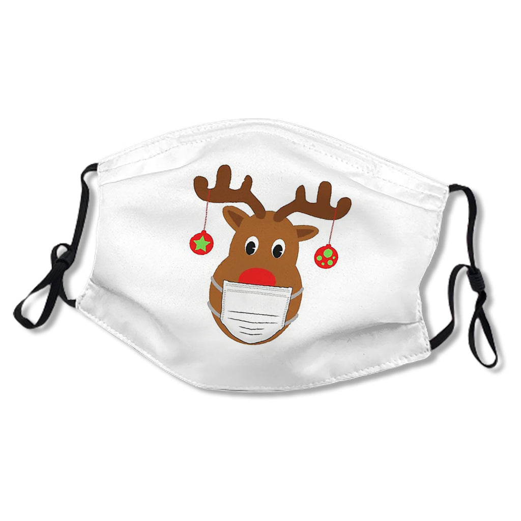 Big Face Reindeer Wearing Face and Christmas Ornaments No.Q8FNNT