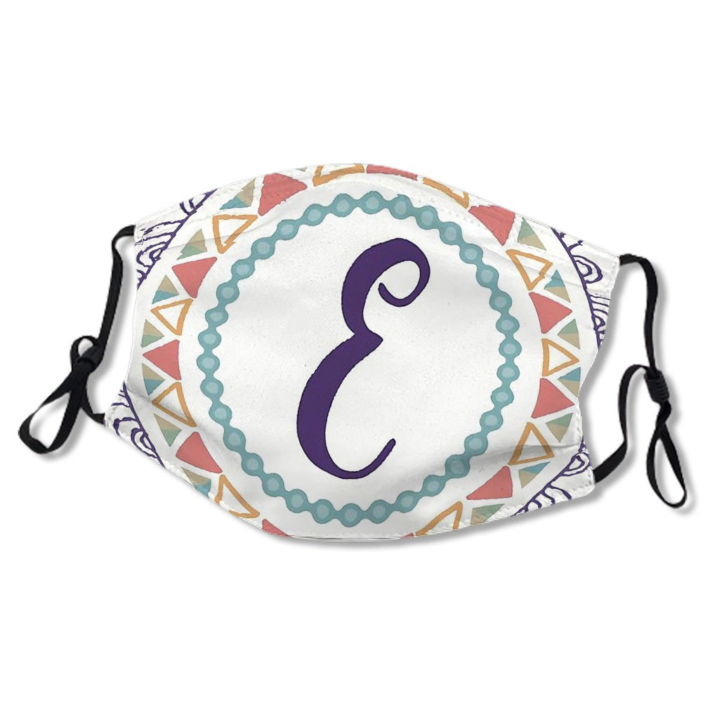 Monogram Letter E Bohemian Design Mask No.QABXNX