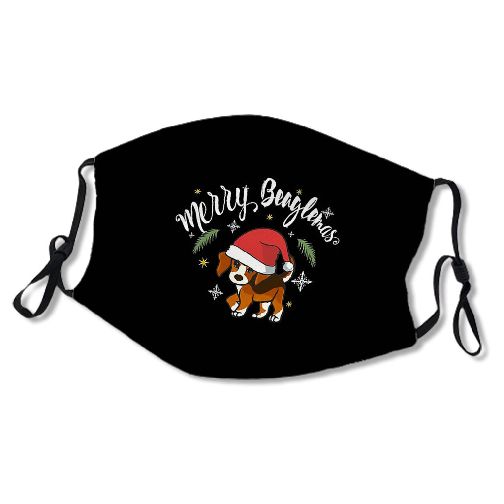 Merry Beaglemas Christmas Cute Little Beagle Puppy in Santa hat No.QMTP2P