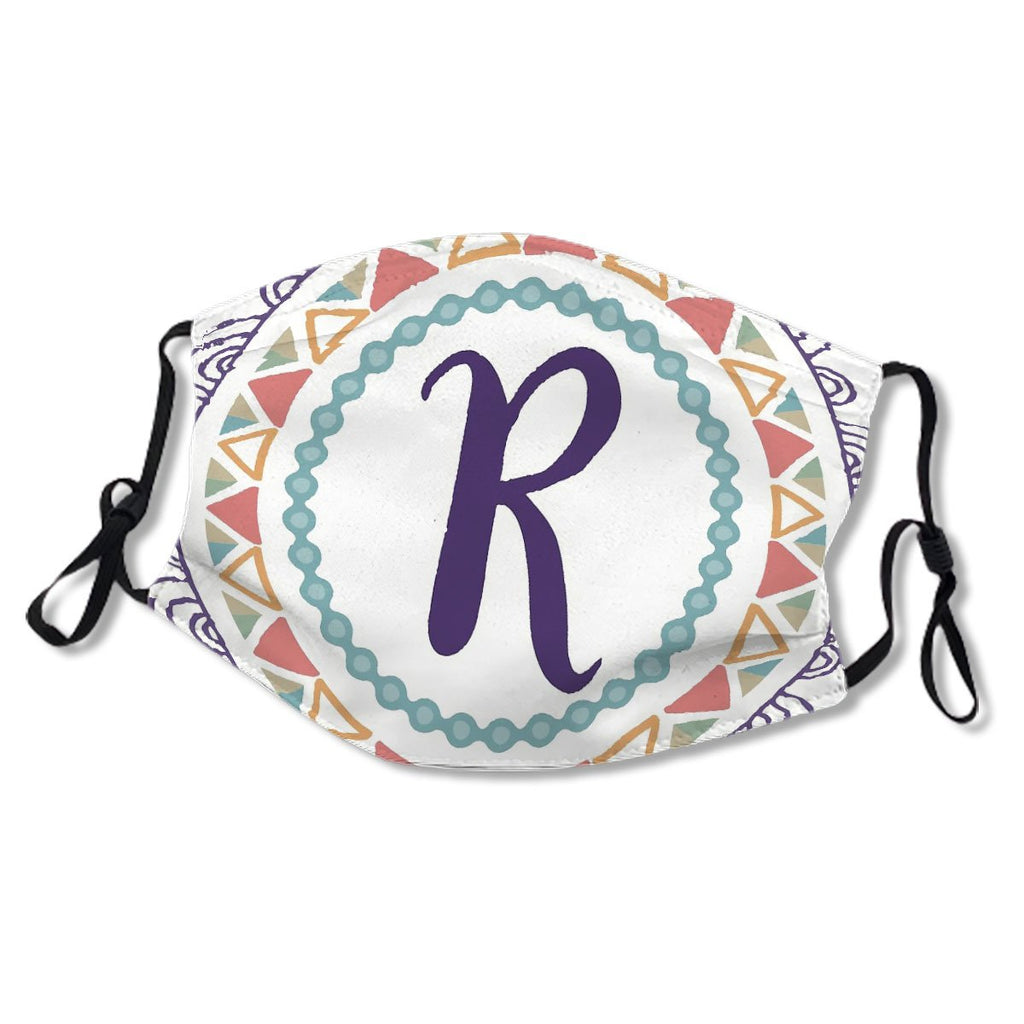 Monogram Letter R Bohemian Design Mask No.QSTJ48