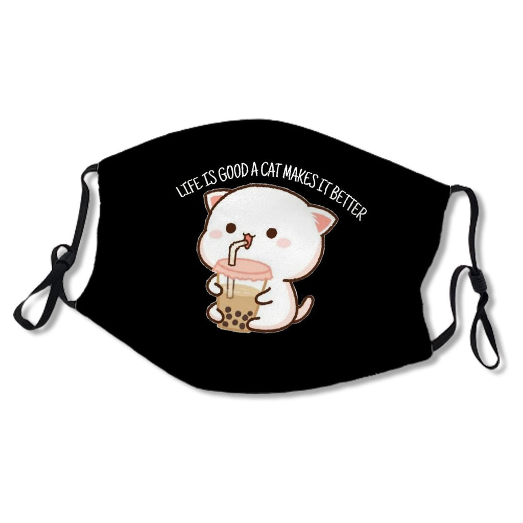 Life Is Good A Cat Makes It Better Kid/Adult Mask No.QV9QAY