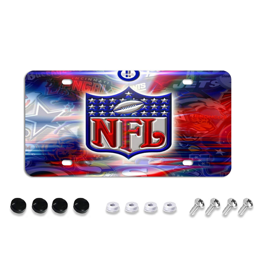 License Plate Covers, Unbreakable Tag Cover to Protect Your Car Front and Rear Plates, Fits All Standard US Plates, Screws Included No.QYLO7V